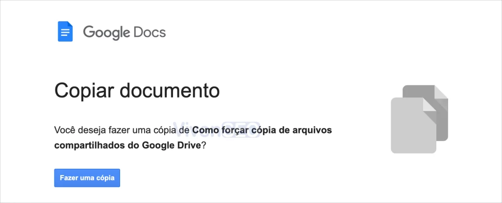 Google Docs - Forçando Cópia