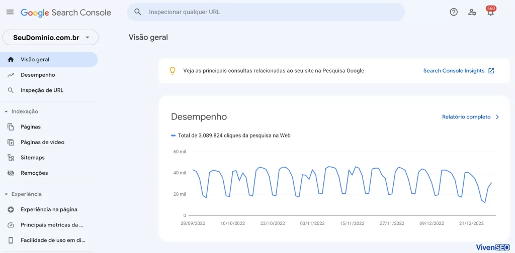 Google Search Console - Início