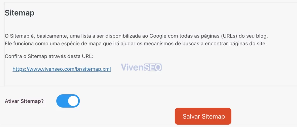 Ferramenta VivenSEO - Gerar Sitemap