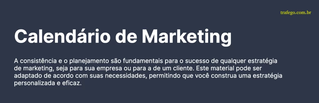 Material - Calendário de Marketing