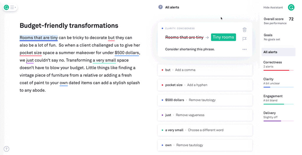 Ferramenta Grammarly - Reels