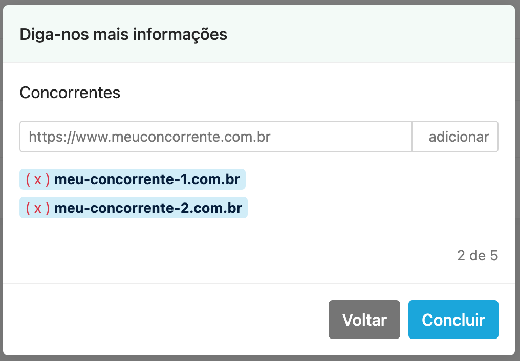 Monitorar concorrentes no Projeto