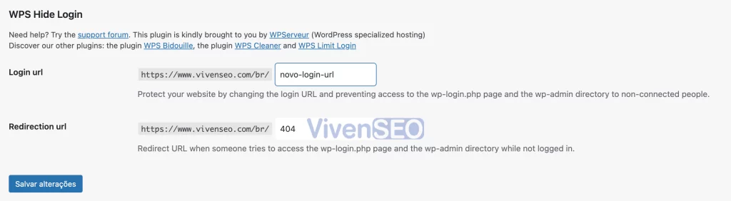 Como configurar o WPS Hide Login