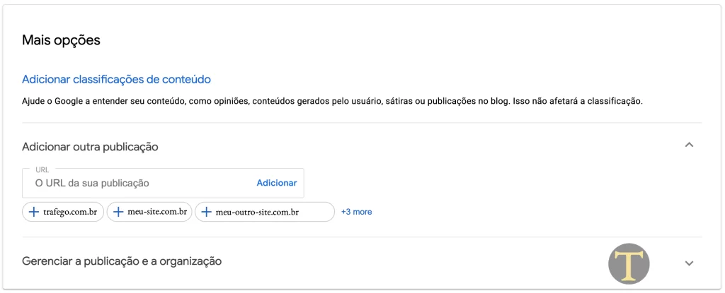 Adicionar Site ao Google Noticias