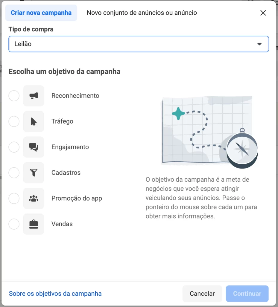 Objetivo da Campanha no Facebook Ads