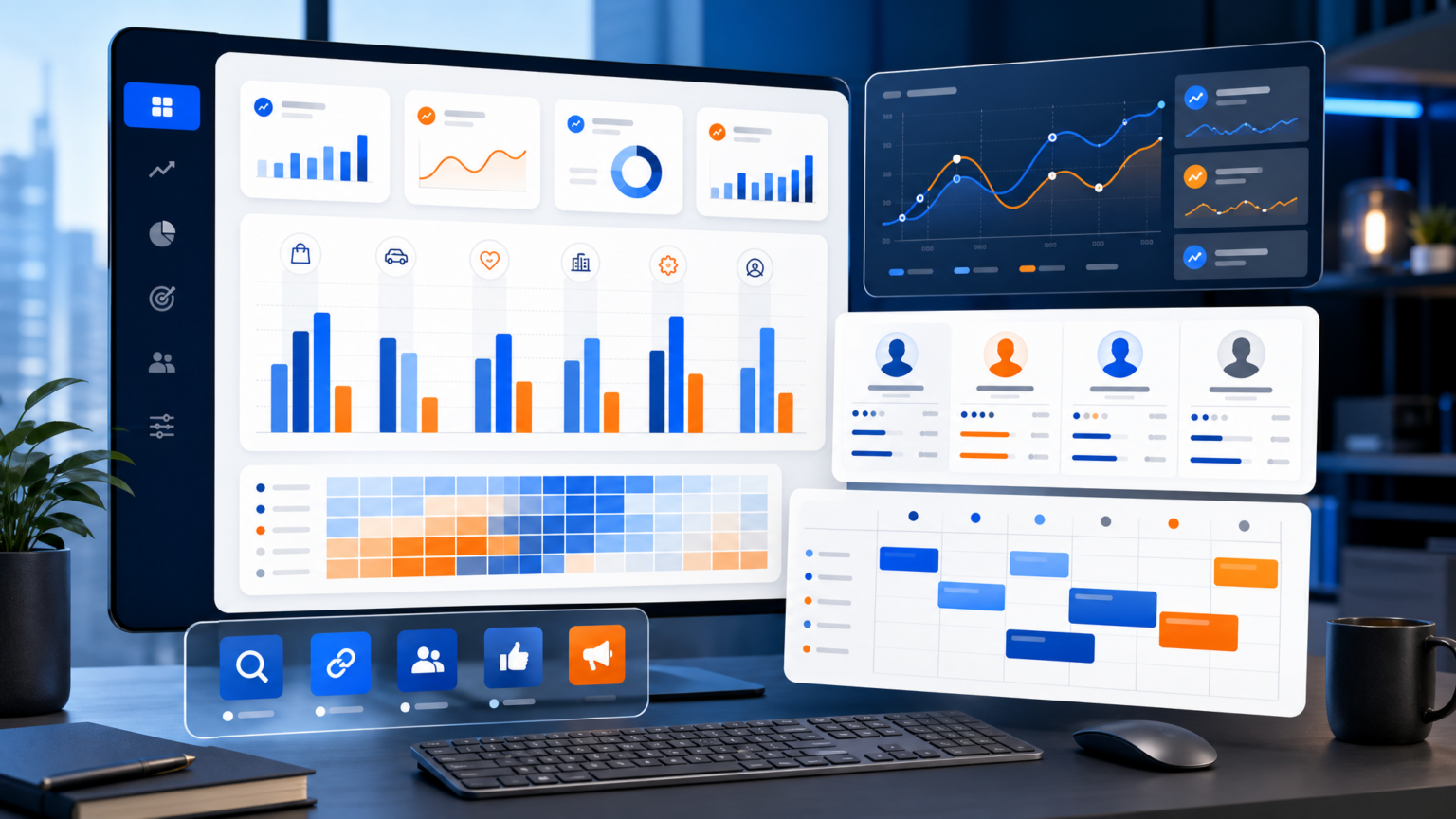 Benchmark de CPM por setor em dashboard de planejamento de mídia paga