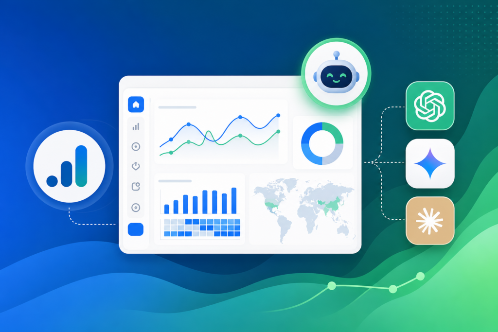 GA4 AI Assistant mostrando tráfego de IA no Analytics