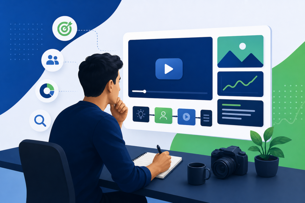 Prompts para YouTube: roteiro, retenção, SEO e cortes Prompts para YouTube com roteiro, retenção, SEO, título, descrição e cortes de vídeos