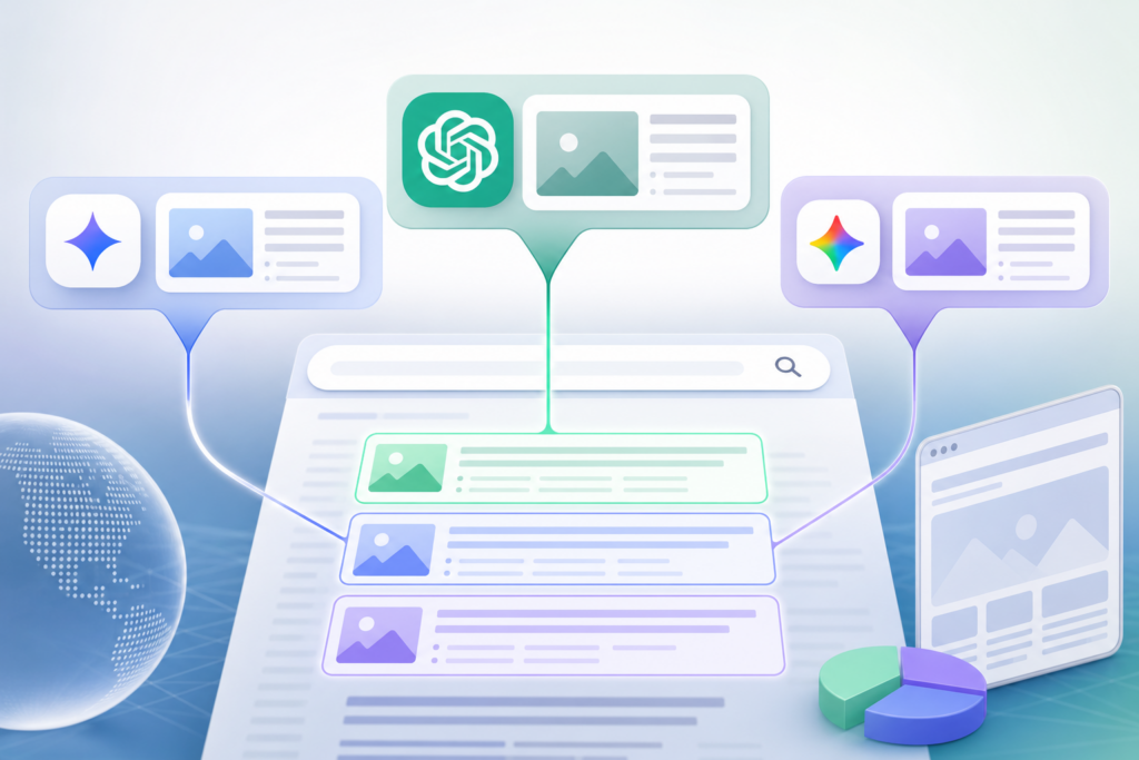 Formatos de conteúdo para busca com IA organizados em blocos citáveis