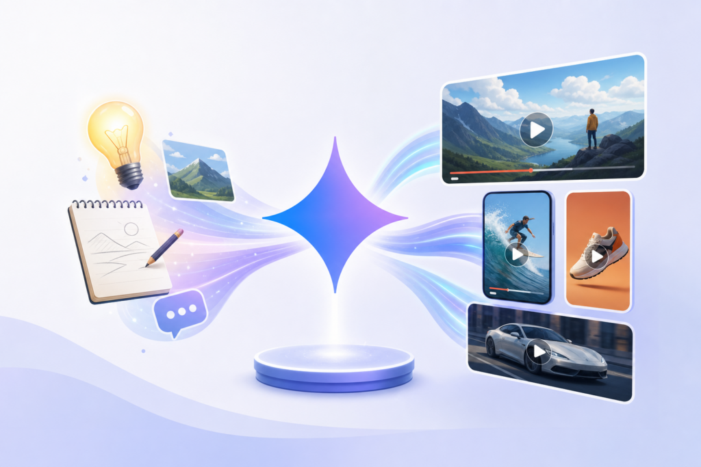 Gemini Omni transformando ideias em vídeos com IA para marketing e conteúdo