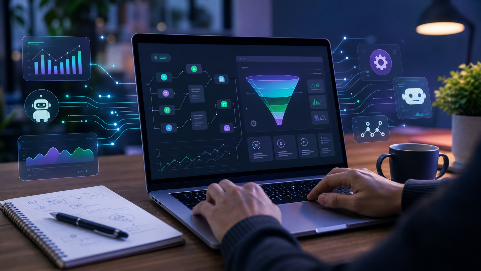Growth hacking com IA para sites pequenos com mapa de experimentos de tráfego