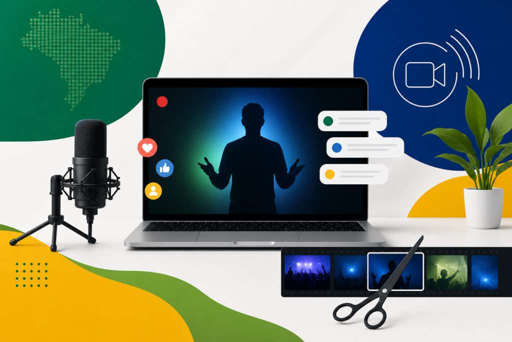 Prompts para live: roteiro, chat, CTA e cortes com IA Prompts para live com roteiro, promessa, interação com chat, CTA e cortes de conteúdo