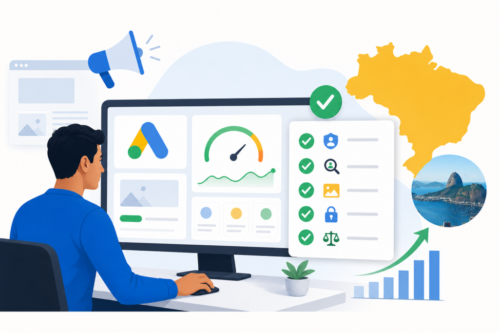 Real-Time Policy Reviews Google Ads com checklist de aprovação de anúncios