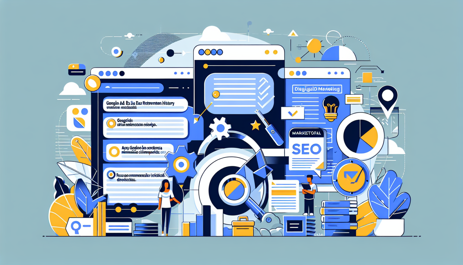 Retenção de dados Google Ads com relatórios e checklist