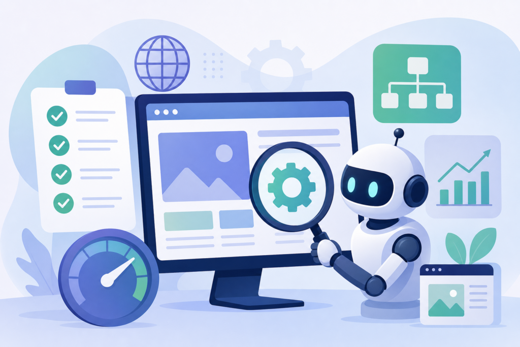 SEO para sites criados com IA no WordPress