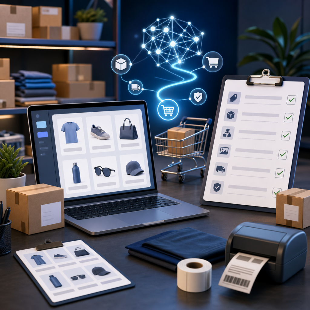 Agentic commerce Google com produtos, checklist de feed, estoque, frete e compra assistida por IA