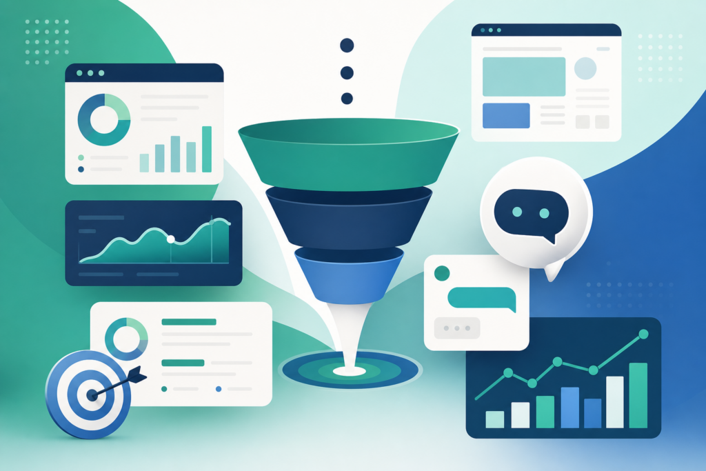 ChatGPT Ads conversão com funil de tráfego pago e analytics sem marcas