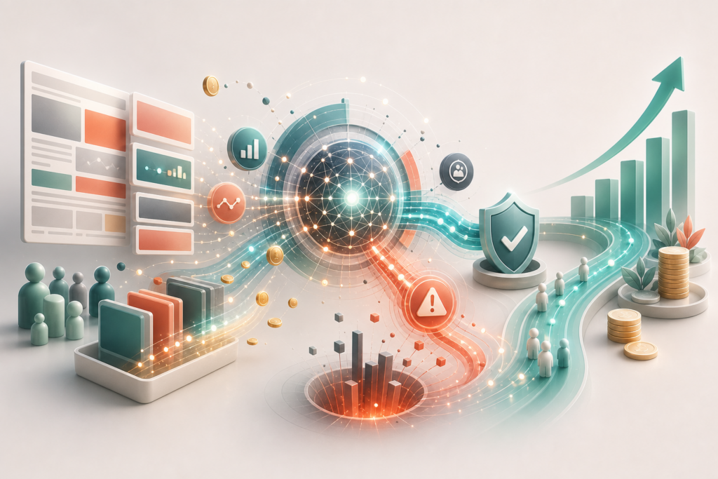Ask Ad Manager: IA do Google promete evitar perda de RPM Ask Ad Manager com IA diagnosticando perda de RPM e receita de anúncios
